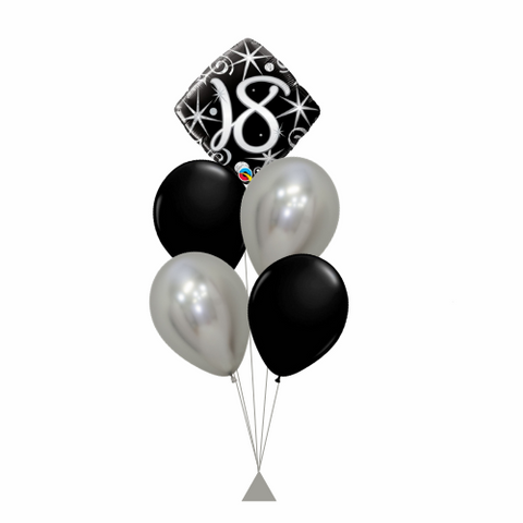 Elegant Sparkles Age Balloon Table Arrangement (Age 18, 21, 30, 40, 50, 60, 70, 80, 100 Available)