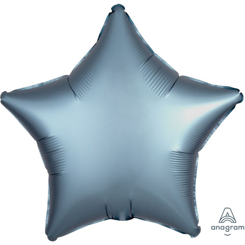 Satin Luxe Steel Blue Foil Star Balloon