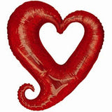 Red Link Heart Foil Balloon Shape