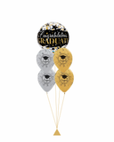 Black & Gold Congratulations Graduate Bubble Balloon Bouquet