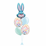 Blue Bunny and Eggs Balloon Bouquet