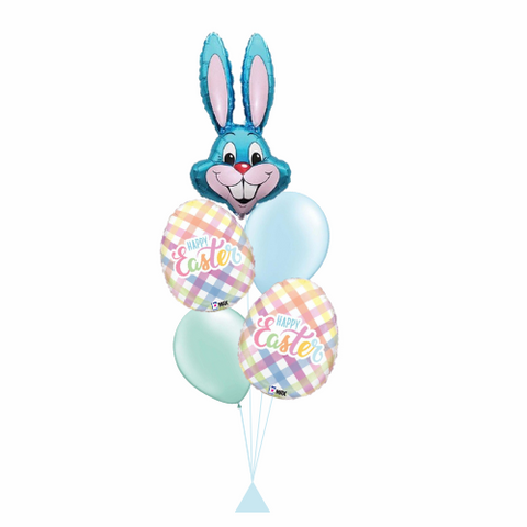 Blue Bunny and Eggs Balloon Bouquet