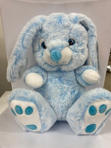 Blue Floppy Bunny Soft Toy Sitting at 25cm