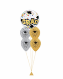 Black & Gold Congrats GRAD! Bubble Balloon Bouquet