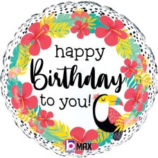 Happy Birthday to you! Toucan Foil 46cm Balloon