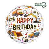 Happy Birthday Construction Themed Foil Balloon