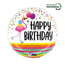 Happy Birthday Flamingo Party Foil Balloon