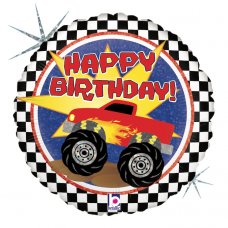 Happy Birthday Monster Truck Foil Balloon