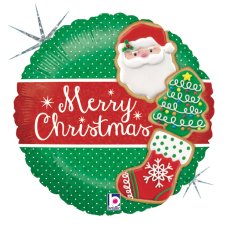 Merry Christmas Santa Tree Stocking Foil Balloon