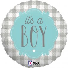 It's a Boy Buffalo Plaid Foil Balloon