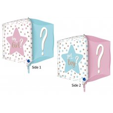 Girl or Boy? Gender Reveal Foil Cube Balloon