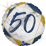 50 Blue & Gold Grabo 46cm Foil Balloon