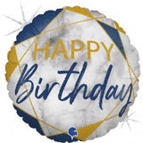 Happy Birthday Blue & Gold Grabo Foil Balloon
