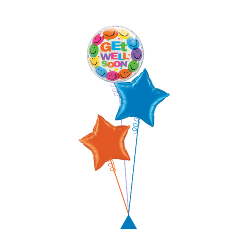 Get Well Soon Smiles & Stars Balloon Bouquet