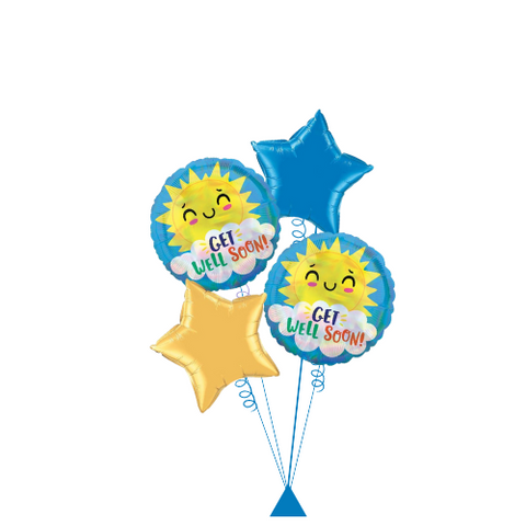 Get Well Soon Sunshine & Stars Balloon Bouquet