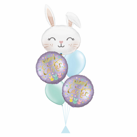 Happy Easter White Bunny Balloon Bouquet