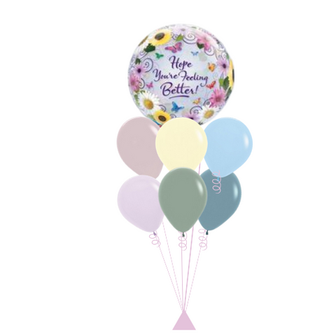 Hope You're Feeling Better Flowers Balloon Bouquet