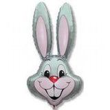 Silver Easter Bunny Head Balloon