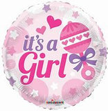 It's a Girl Rattle Foil Balloon