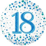 18 Fizz Blue & Silver Foil Balloon