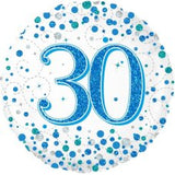 30 Fizz Blue & Silver Foil Balloon
