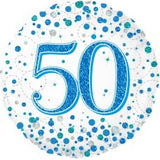 50 Fizz Blue & Silver Foil Balloon