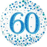 60 Fizz Blue & Silver Foil Balloon