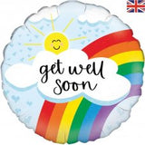 Get Well Soon Sunshine, Rainbows & Clouds Foil Balloon (45cm)