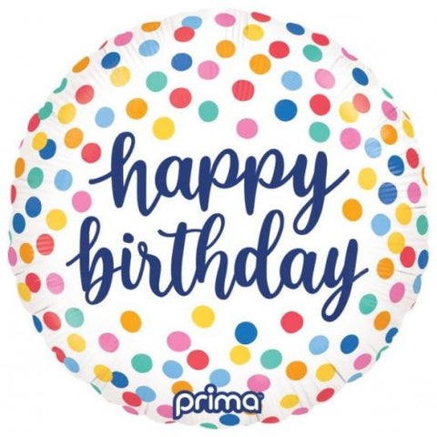 Happy Birthday Multi Coloured Confetti Foil Balloon