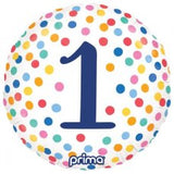 1st Birthday Multi Coloured Confetti Foil Balloon