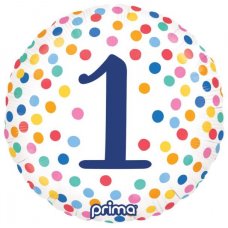 1st Birthday Multi Coloured Confetti Foil Balloon