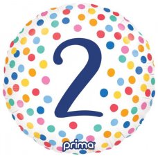 2nd Birthday Multi Coloured Confetti Foil Balloon