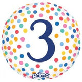 3rd Birthday Multi Coloured Confetti Foil Balloon