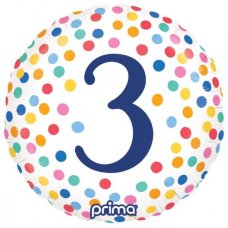 3rd Birthday Multi Coloured Confetti Foil Balloon