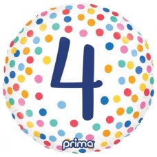 4th Birthday Multi Coloured Confetti Foil Balloon