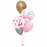 Pink Birthday Girl Balloon Bouquet  Age 1 - 5  Available