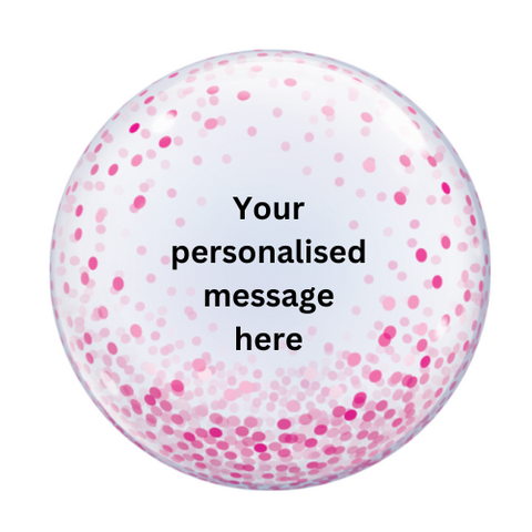 Personalised Pink Confetti Bubble Balloon