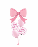 Pretty Pink Bow Happy Birthday Balloon Bouquet - Brisbane Balloons