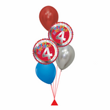 Red Star Birthday Bouquet (Age 4, 5, 7, 12 available)