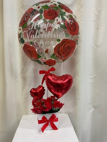 Red Roses Balloon Box