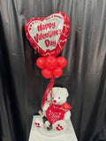 Happy Valentine's Day Hot Air Balloon Teddy Balloon Stand