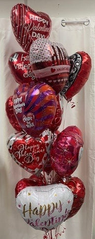 Valentines Day Dozen Heart Balloon Bouquet