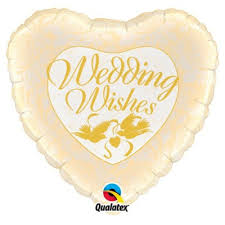 Wedding Wishes Gold Doves Foil Balloon