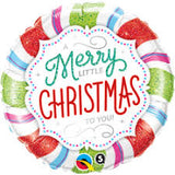 A Merry Little Christmas To You : Candy Swirl Foil Balloon