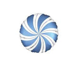 Blue & Silver Candy Swirl Foil Balloon