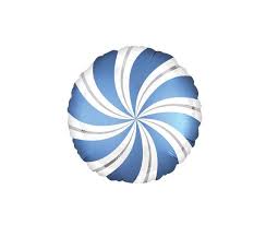 Blue & Silver Candy Swirl Foil Balloon