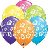 3 x Hibiscus Flowers Latex Balloons (2 - 3 days float time)