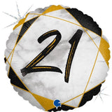 21 Black & Gold Grabo Foil Balloon