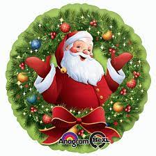 Santa Wreath Foil Balloon