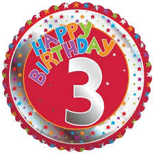 3rd Birthday Red Stars Balloon